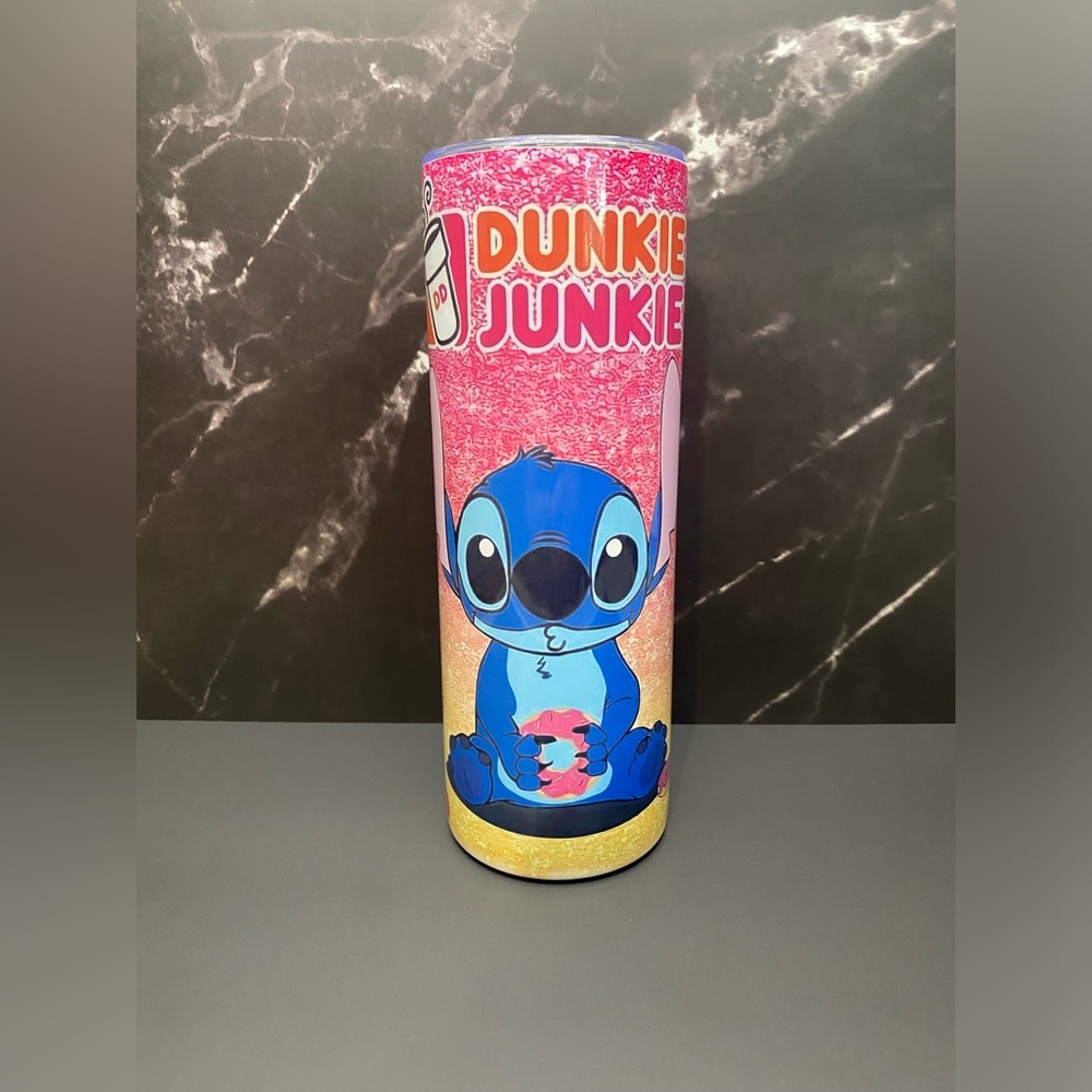 Lilo & Stitch Dunkie Junkie - 20 oz stainless steel skinny tumblers